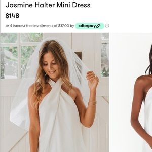 Show Me Your Mumu jasmine white halter mini dress - XS